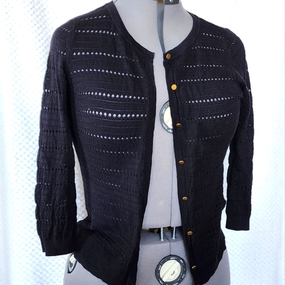 H&M cardigan jumper size 10 black lightweight - Picture 3 of 7